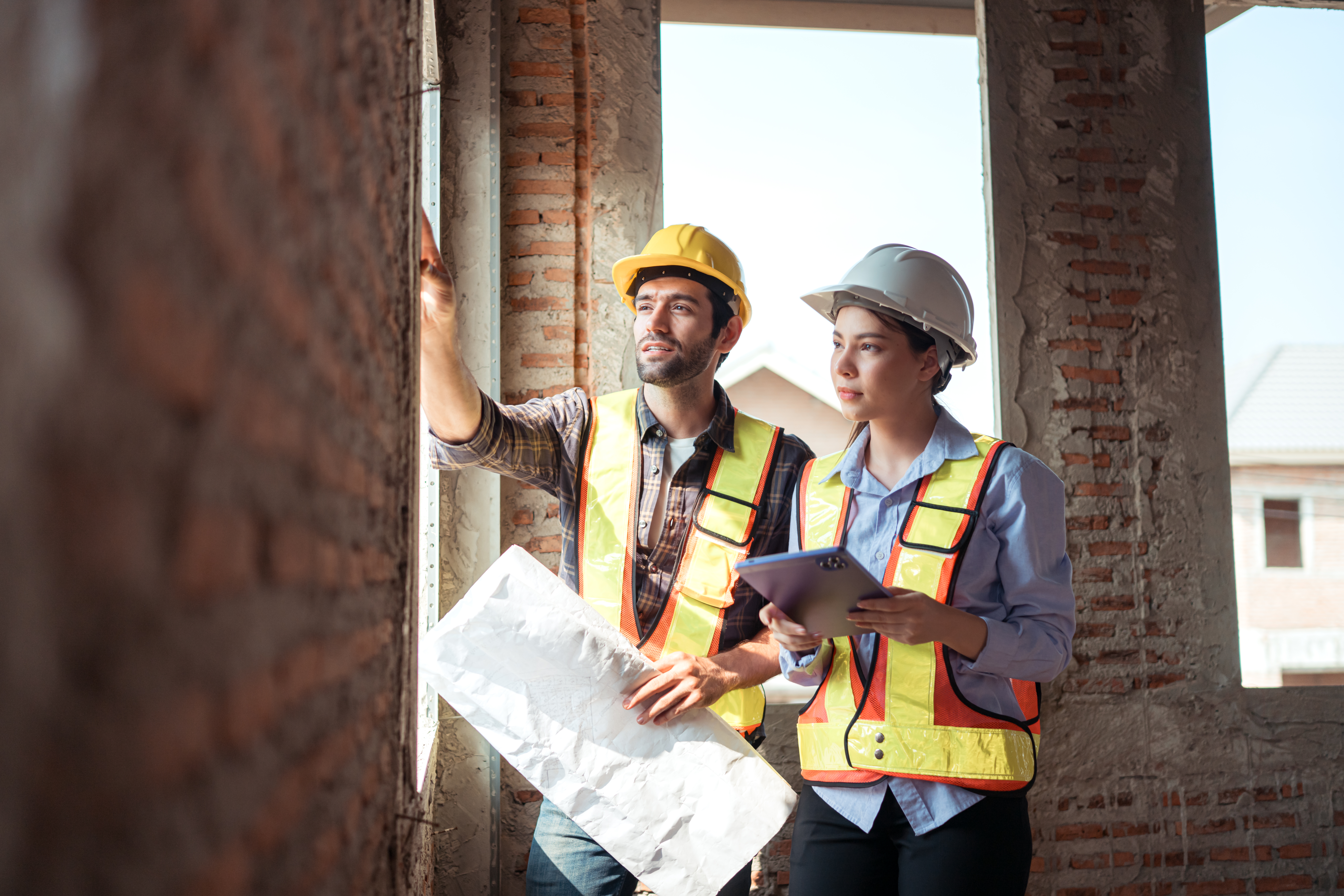 Architects and engineers working together