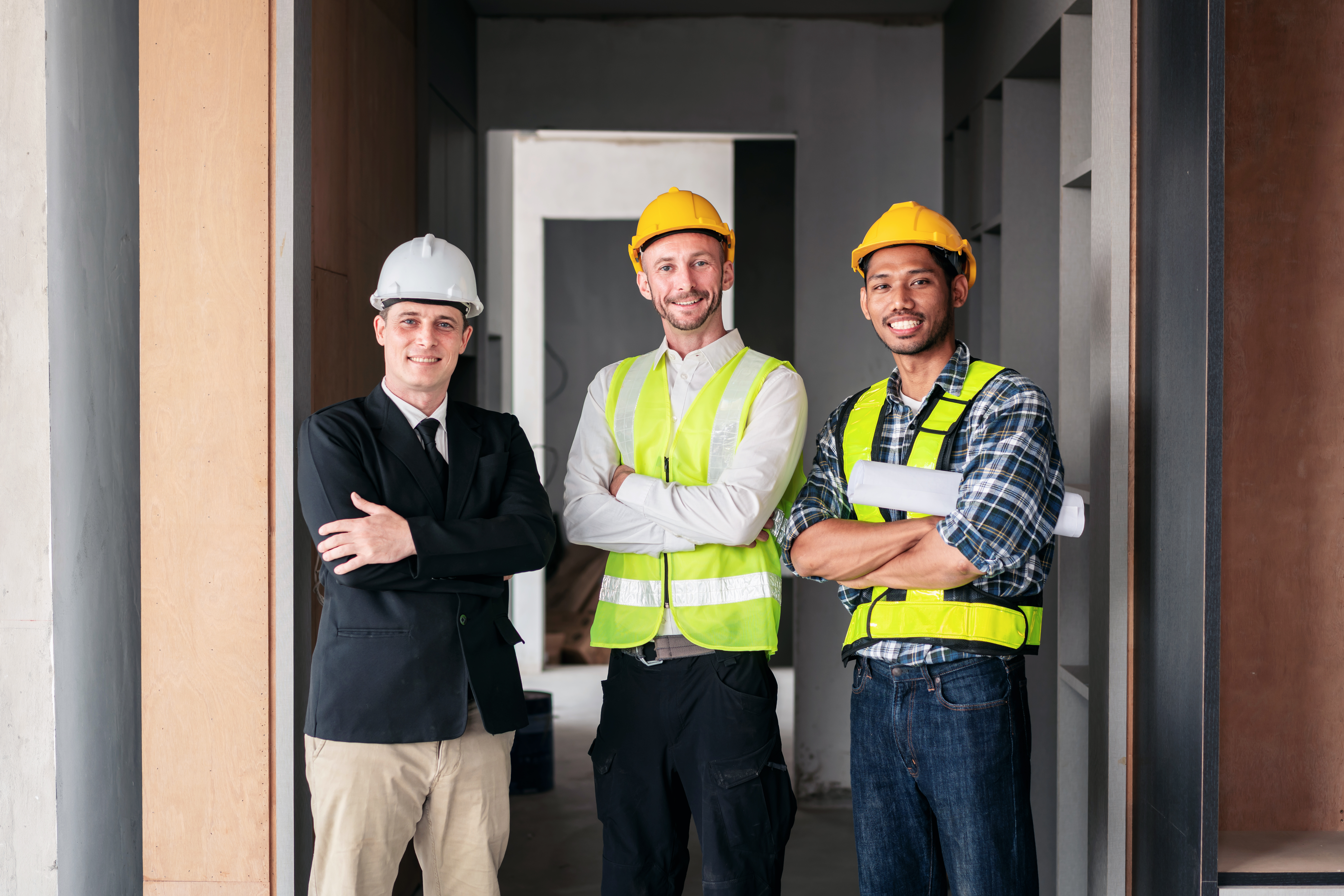 Construction team on site